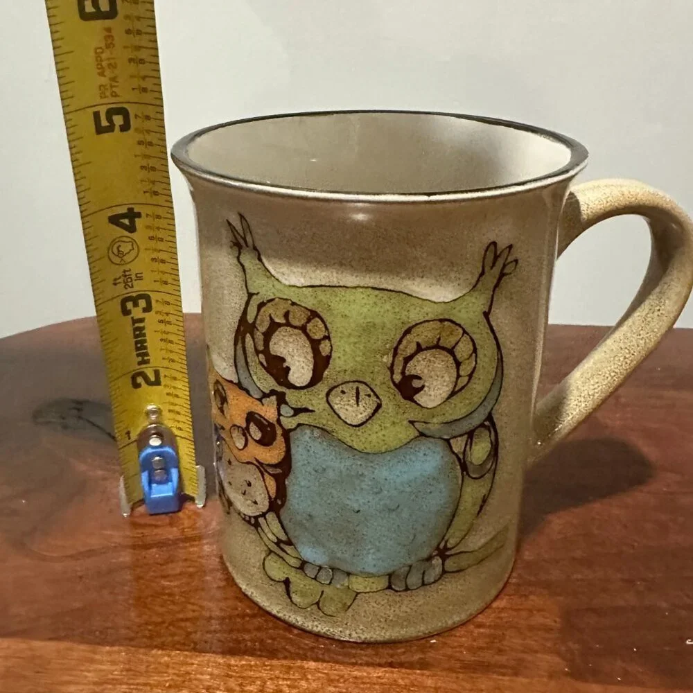 Pier 1 Owl Buddy Stoneware Coffee Mug Brown 16 oz Cup Twee Cottagecore Gift
